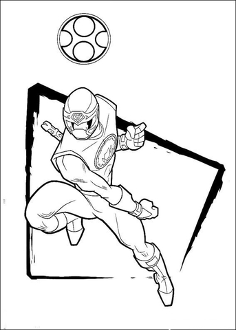 Ranger Black Is Ready To Fight  Coloring Page